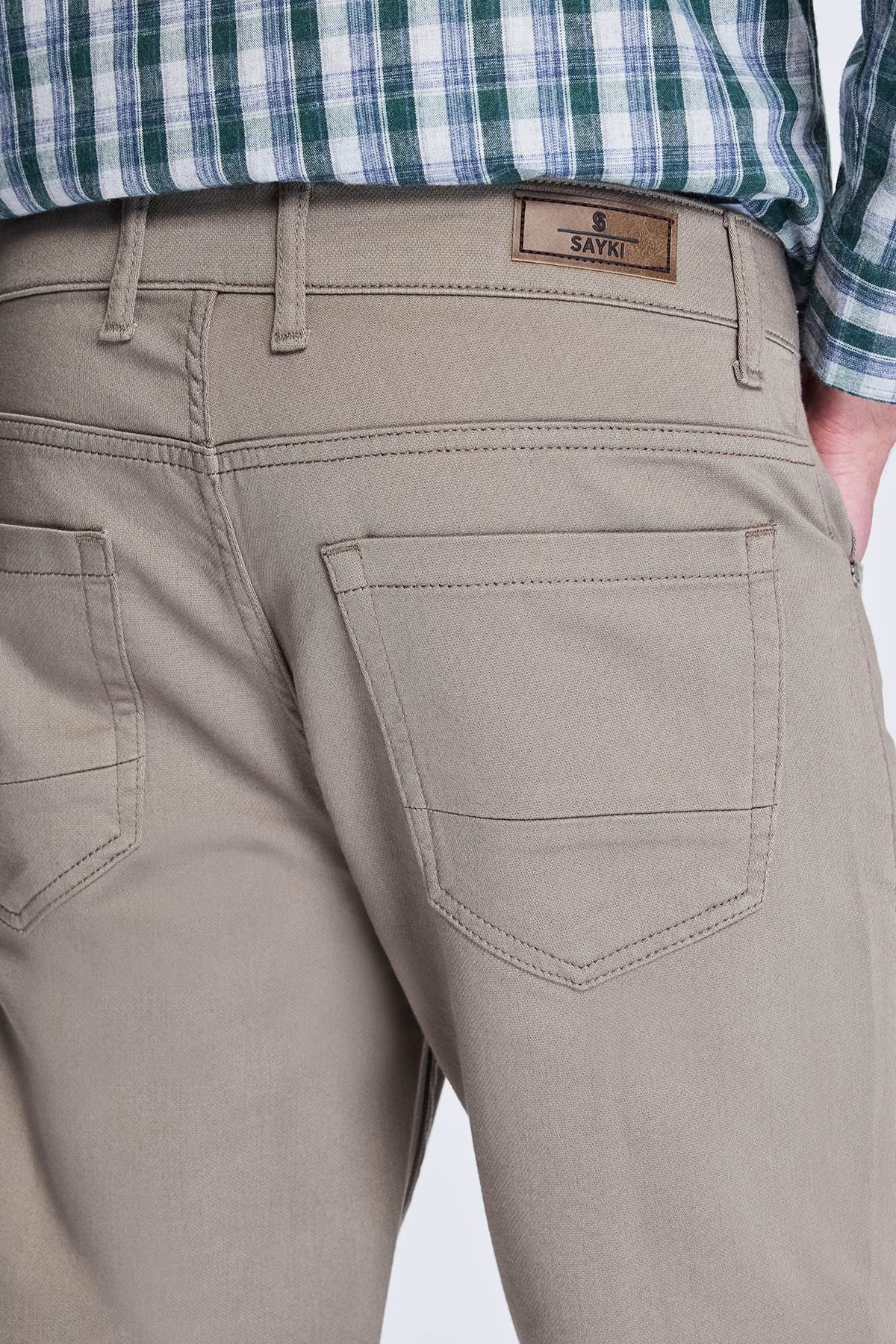 Dynamic Fit 5 Pocket Rock Cotton Blend Casual Pants - SAYKI