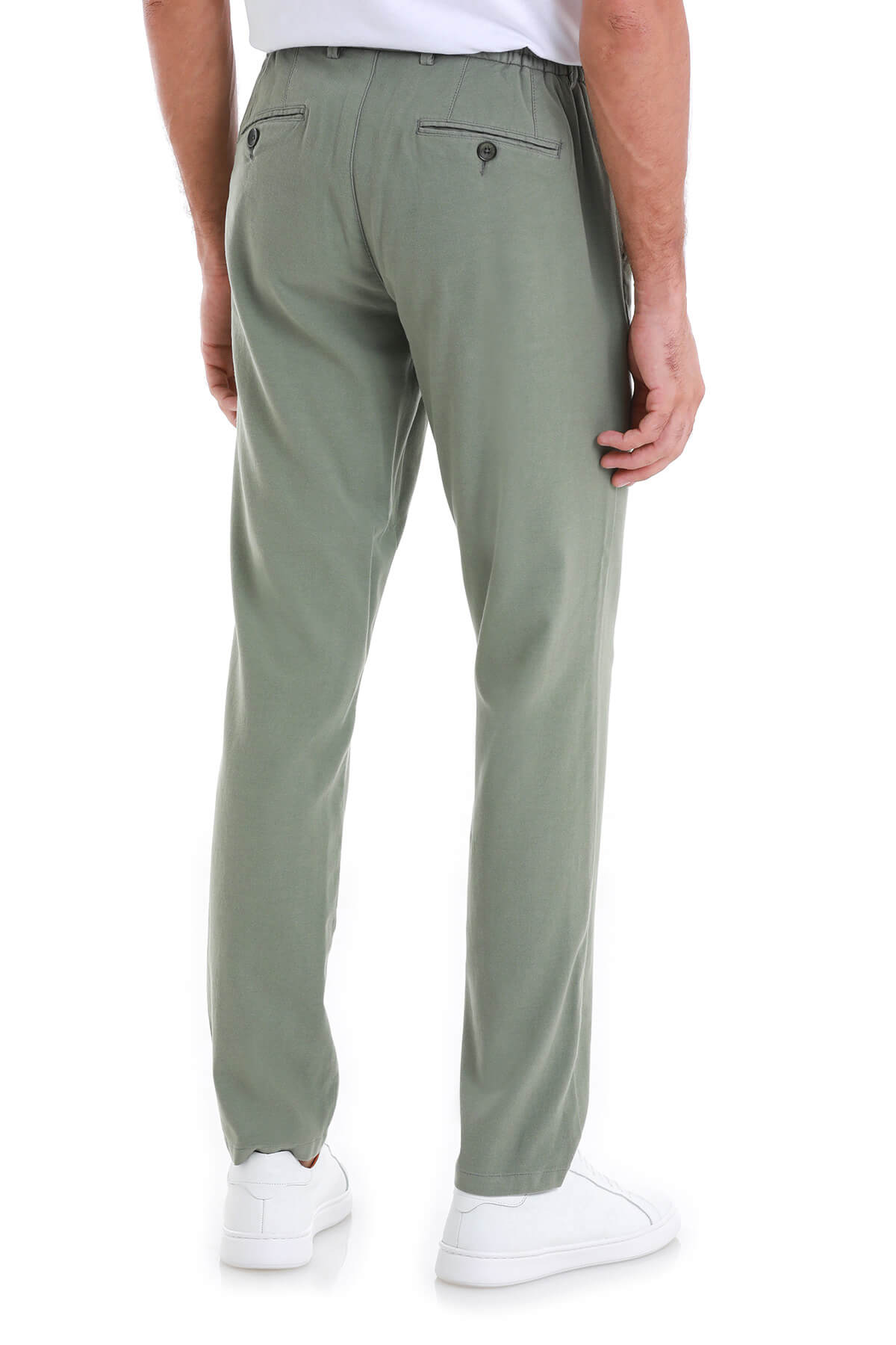 Dynamic Fit High-Waist Cotton Blend Green Jogger Pants