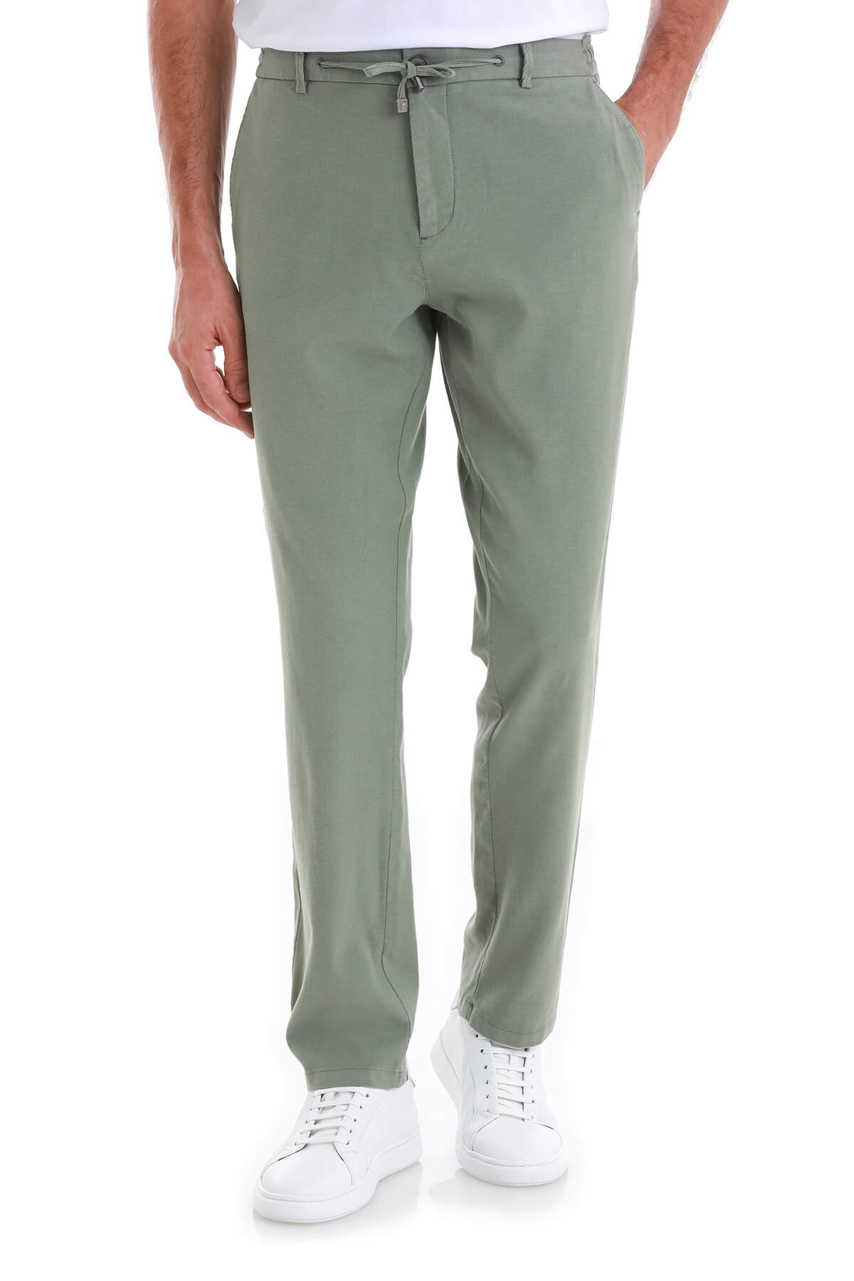 Dynamic Fit High-Waist Cotton Blend Green Jogger Pants