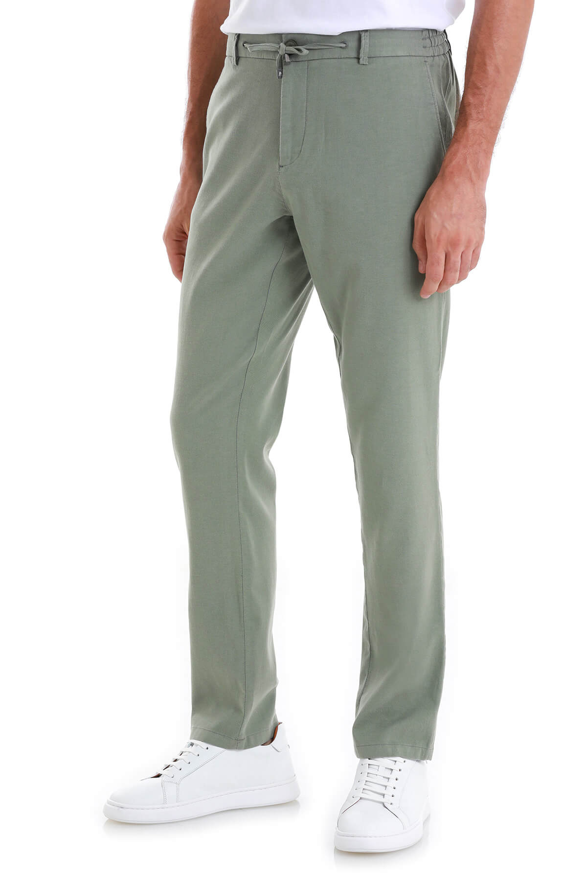 Dynamic Fit High-Waist Cotton Blend Green Jogger Pants