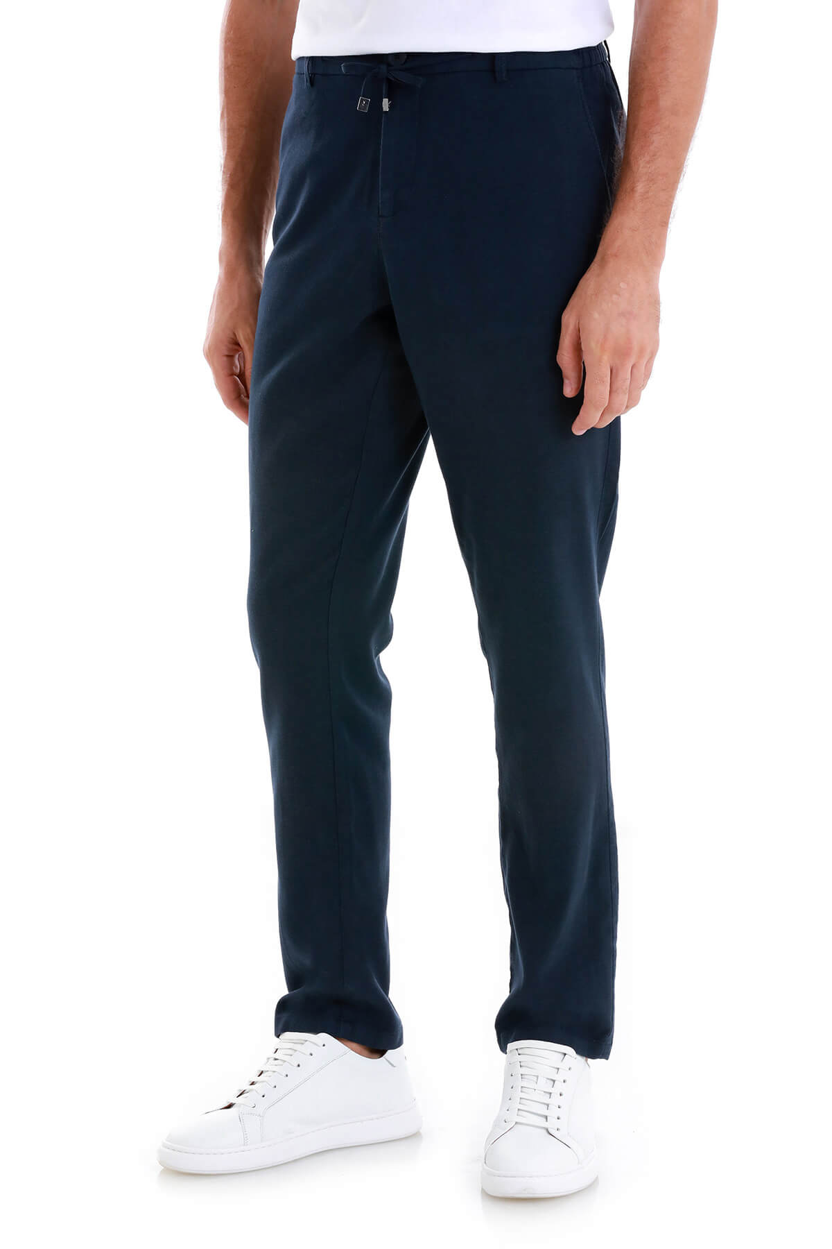 Dynamic Fit High-Waist Cotton Blend Navy Jogger Pants