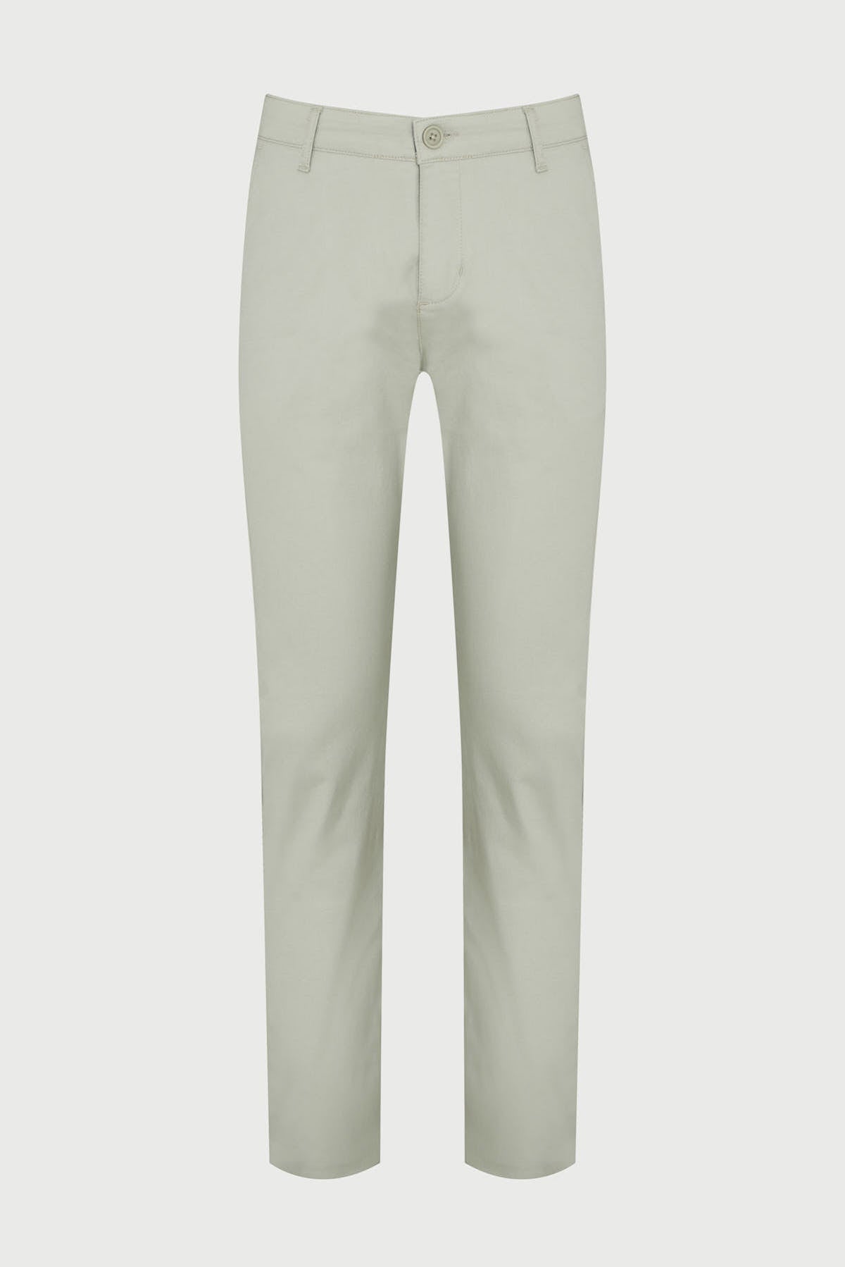 Beige chino trousers with a classic straight-leg cut and subtle creasing.