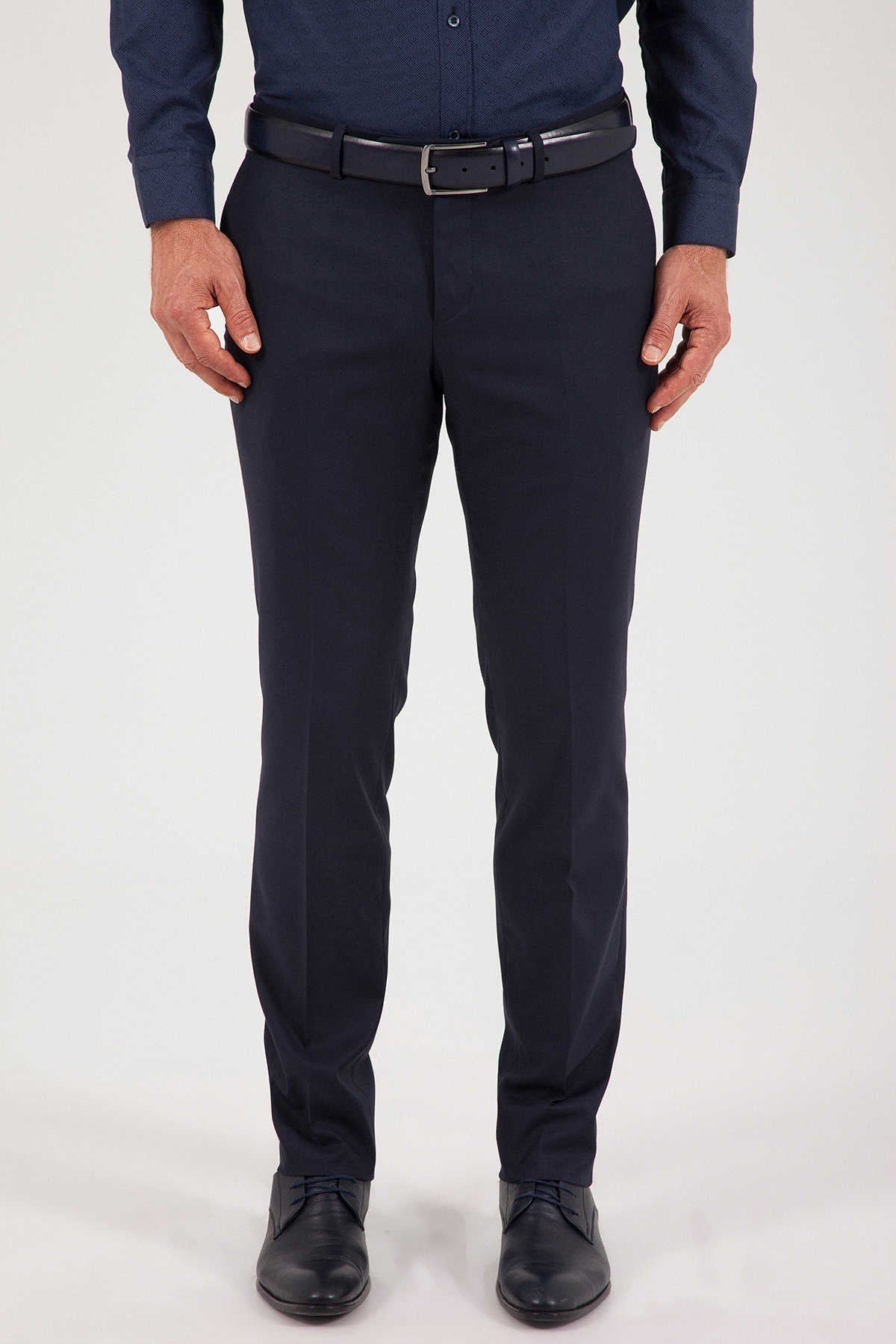Dynamic Fit Low Waist Navy Dress Pants - SAYKI