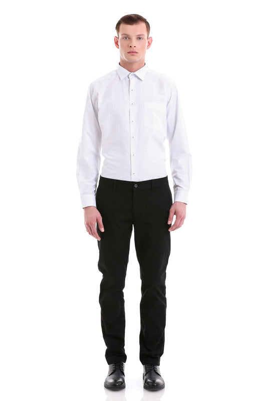 White button-down dress shirt with subtle textured pattern.