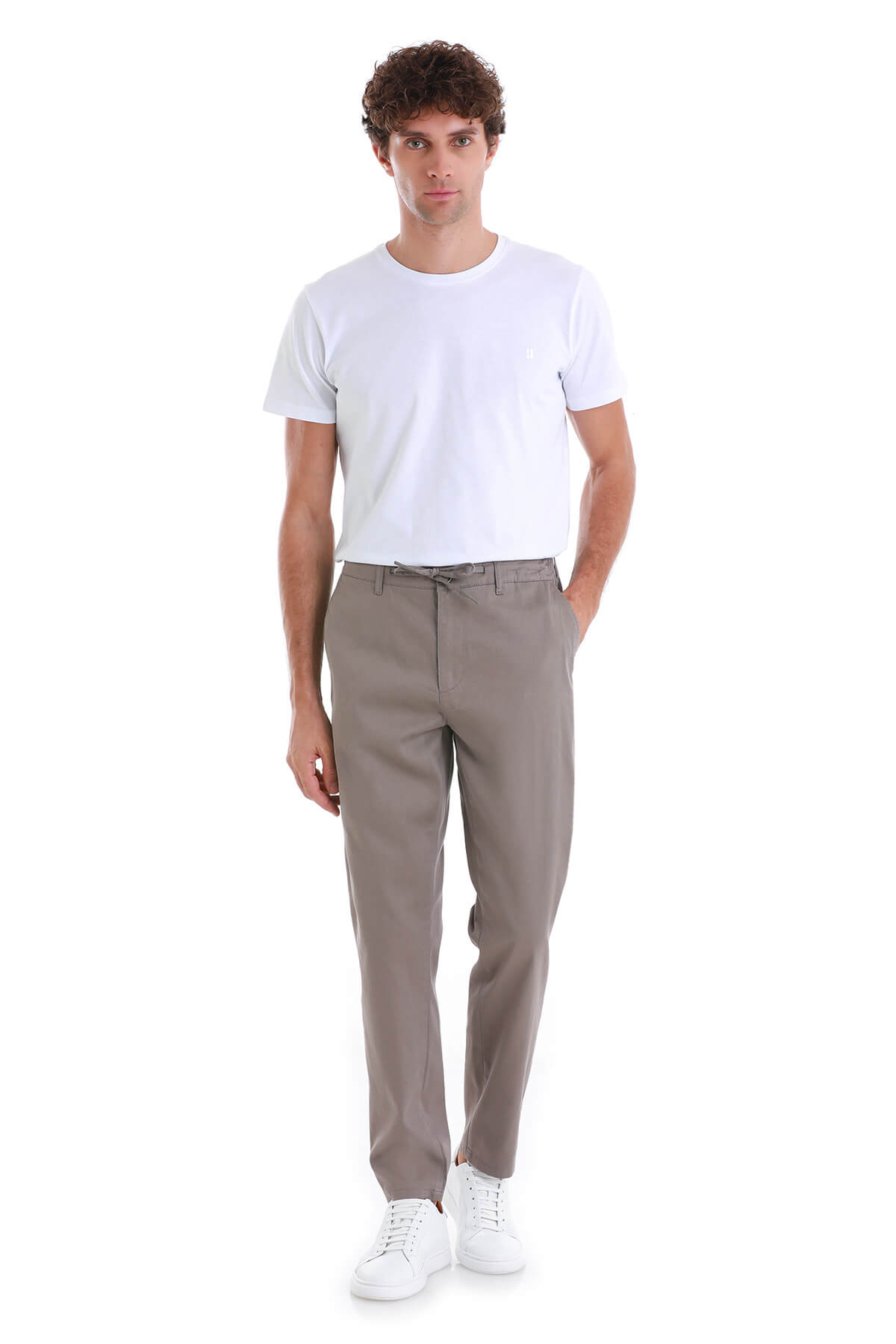 Dynamic Fit Side Pocket High Waist Cotton Blend Mink Jogger