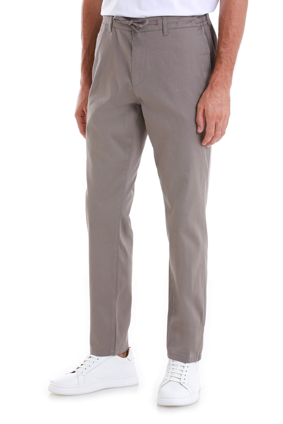 Dynamic Fit Side Pocket High Waist Cotton Blend Mink Jogger