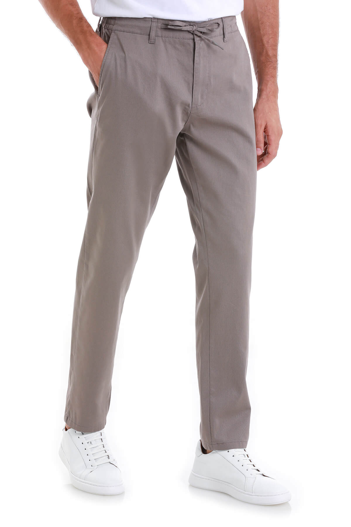 Dynamic Fit Side Pocket High Waist Cotton Blend Mink Jogger