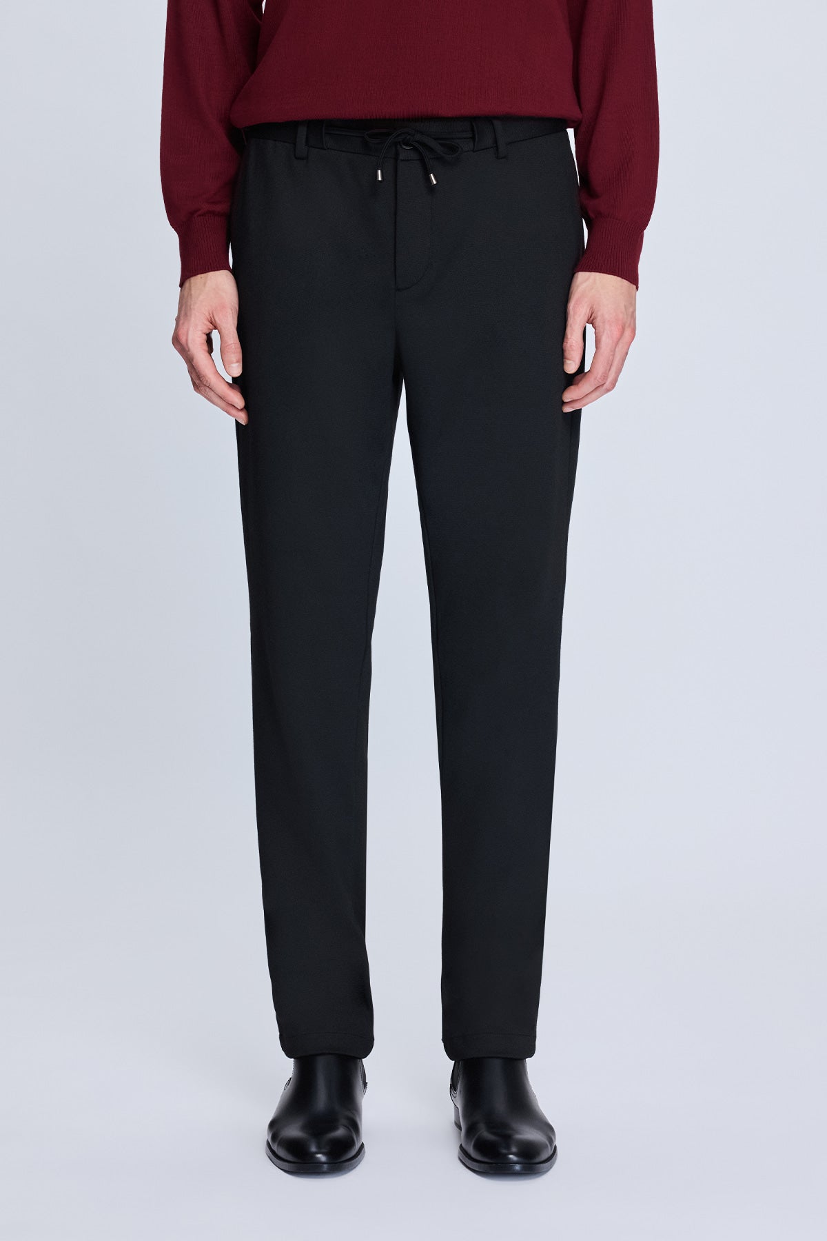 Dynamic Fit Side Pocket Low Waist Black Jogger Pants - SAYKI