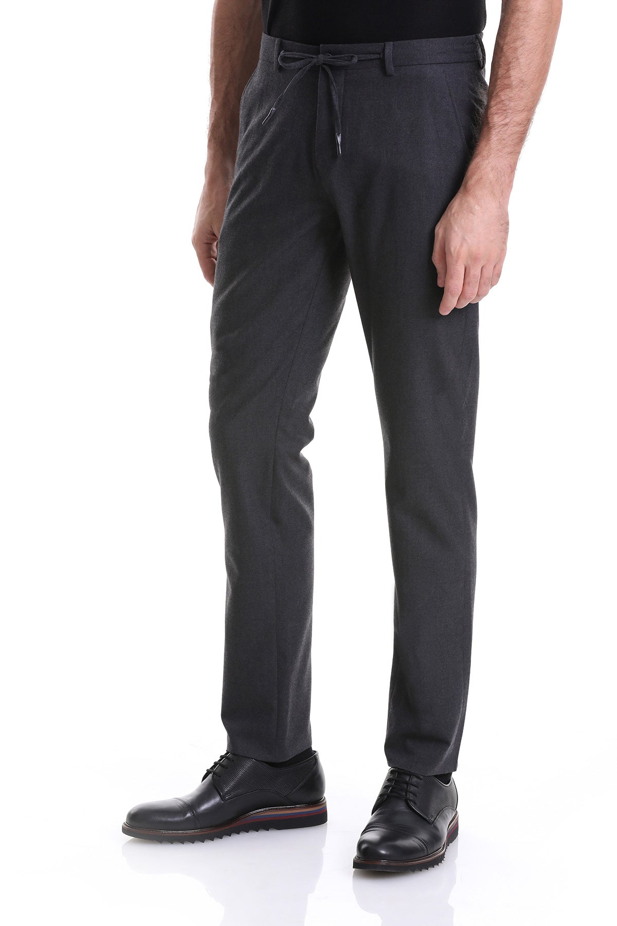 Dynamic Fit Side Pocket Low Waist Charcoal Jogger Pants