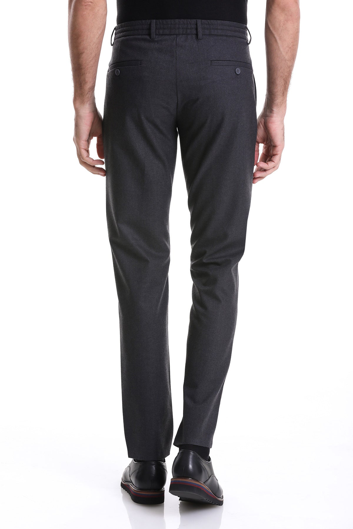 Dynamic Fit Side Pocket Low Waist Charcoal Jogger Pants