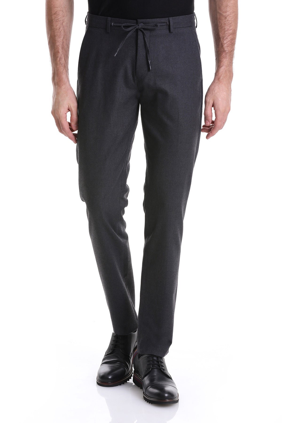 Dynamic Fit Side Pocket Low Waist Charcoal Jogger Pants