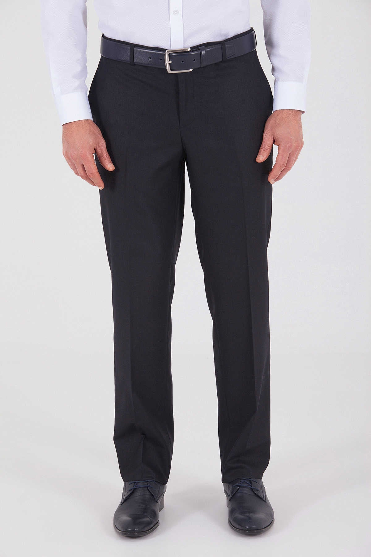 Dynamic Fit Side Pocket Low Waist Navy Dress Pants - SAYKI
