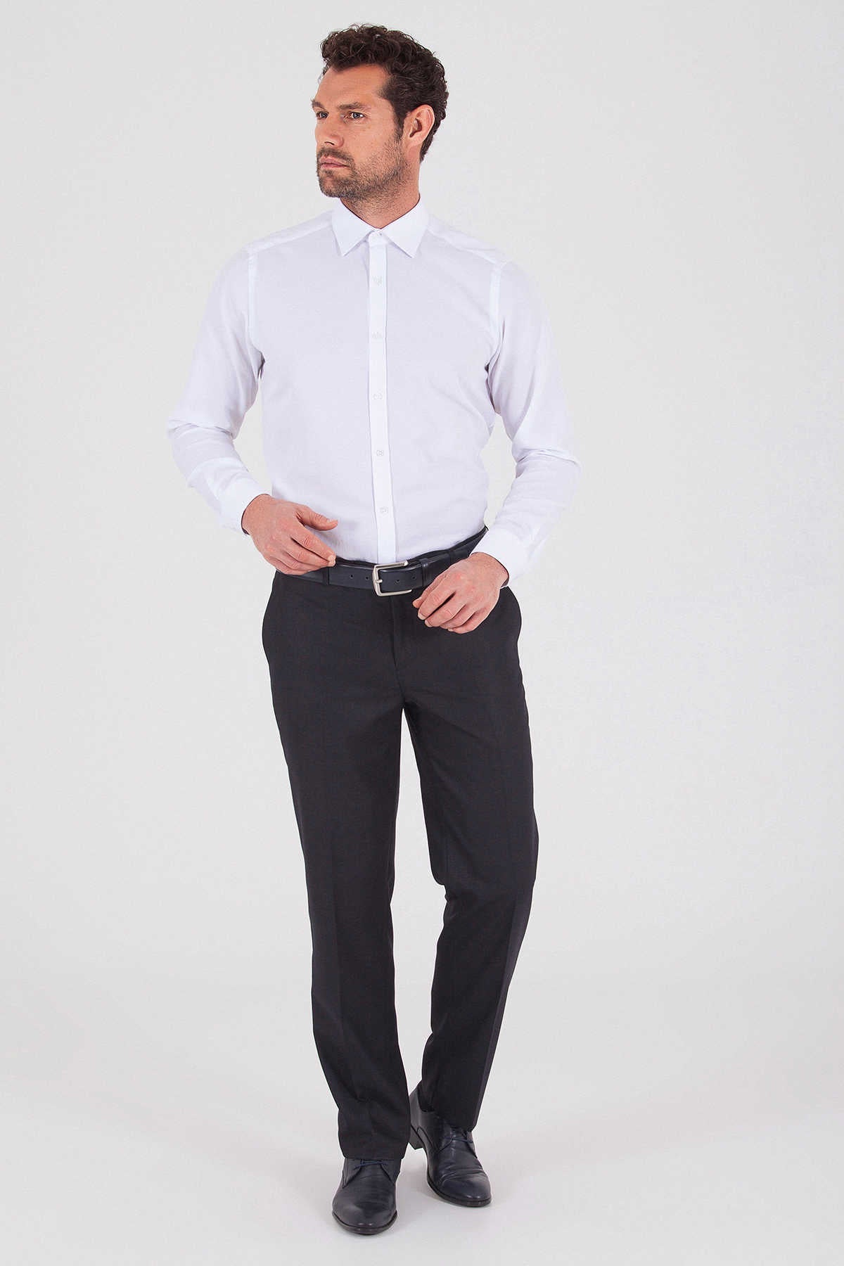 Dynamic Fit Side Pocket Low Waist Navy Dress Pants - SAYKI