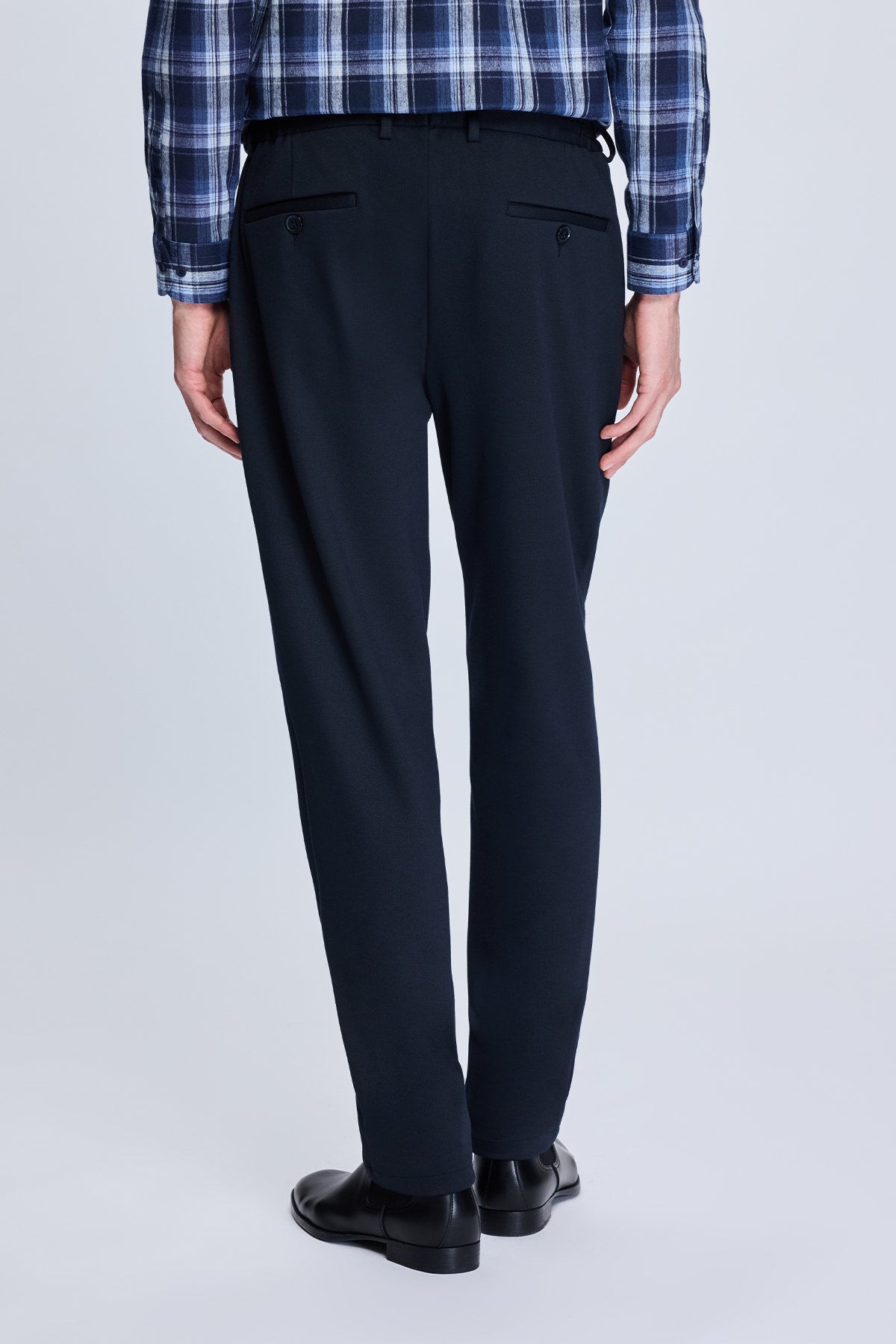 Dynamic Fit Side Pocket Low Waist Navy Jogger Pants - SAYKI