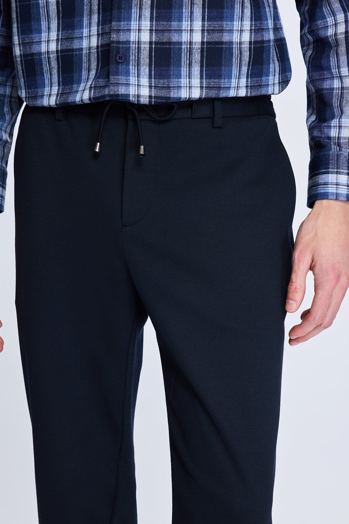 Dynamic Fit Side Pocket Low Waist Navy Jogger Pants - SAYKI