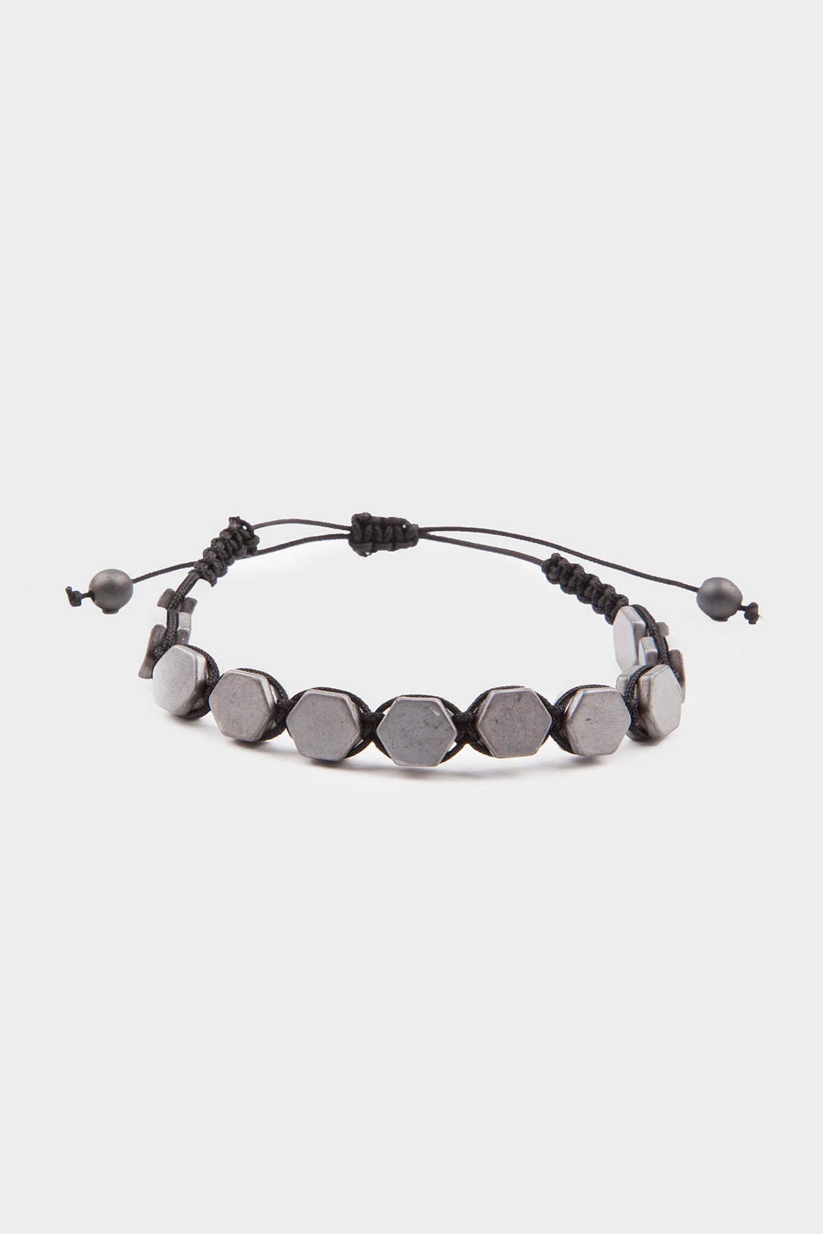 Gray Hexagonal Beads Natural Stone Bracelet - SAYKI