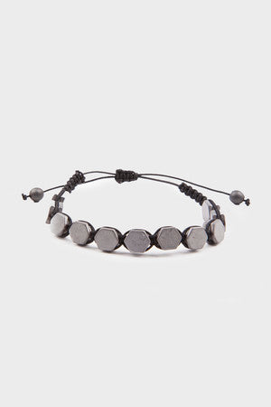 Gray Hexagonal Beads Natural Stone Bracelet - SAYKI