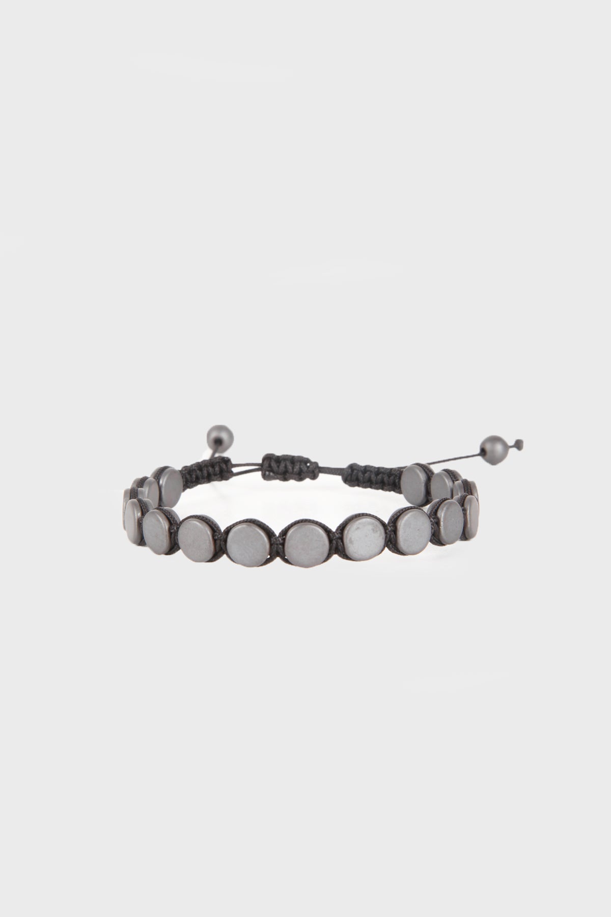Gray Round Beads Hematite Bracelet - SAYKI
