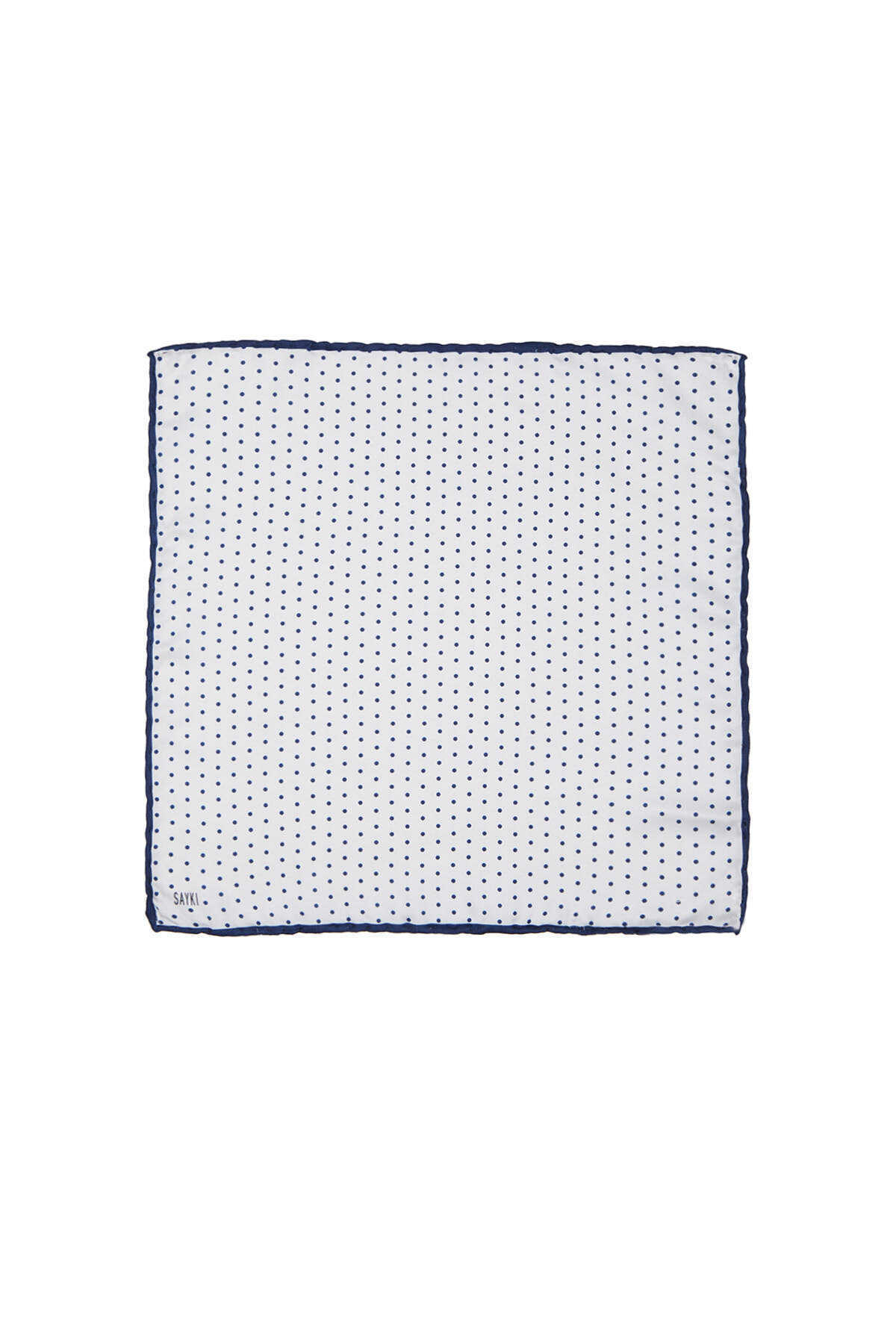 Light Navy Polka Dot Pocket Square - SAYKI - 8682819347099