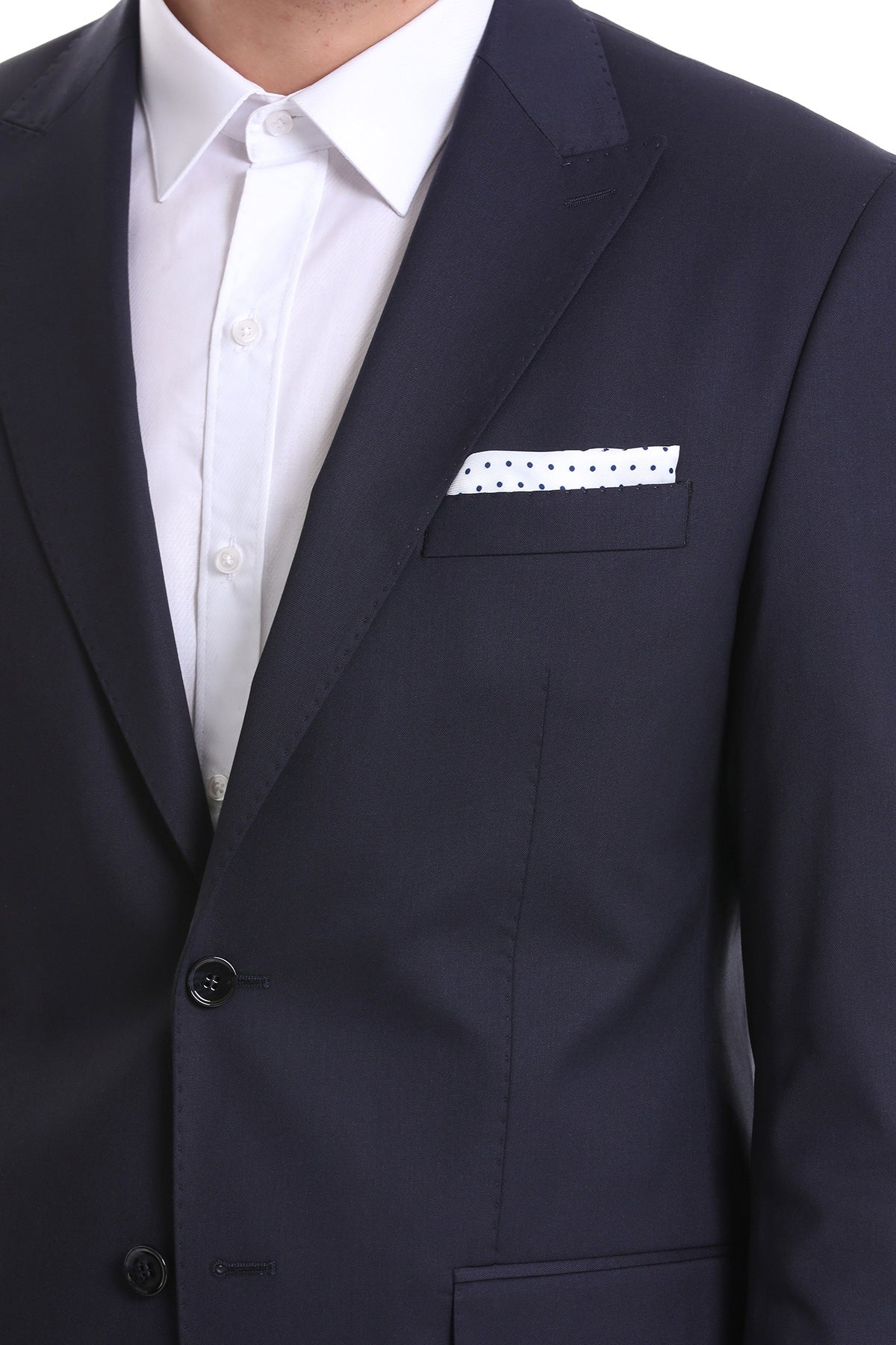 Light Navy Polka Dot Pocket Square - SAYKI - 8682819347099