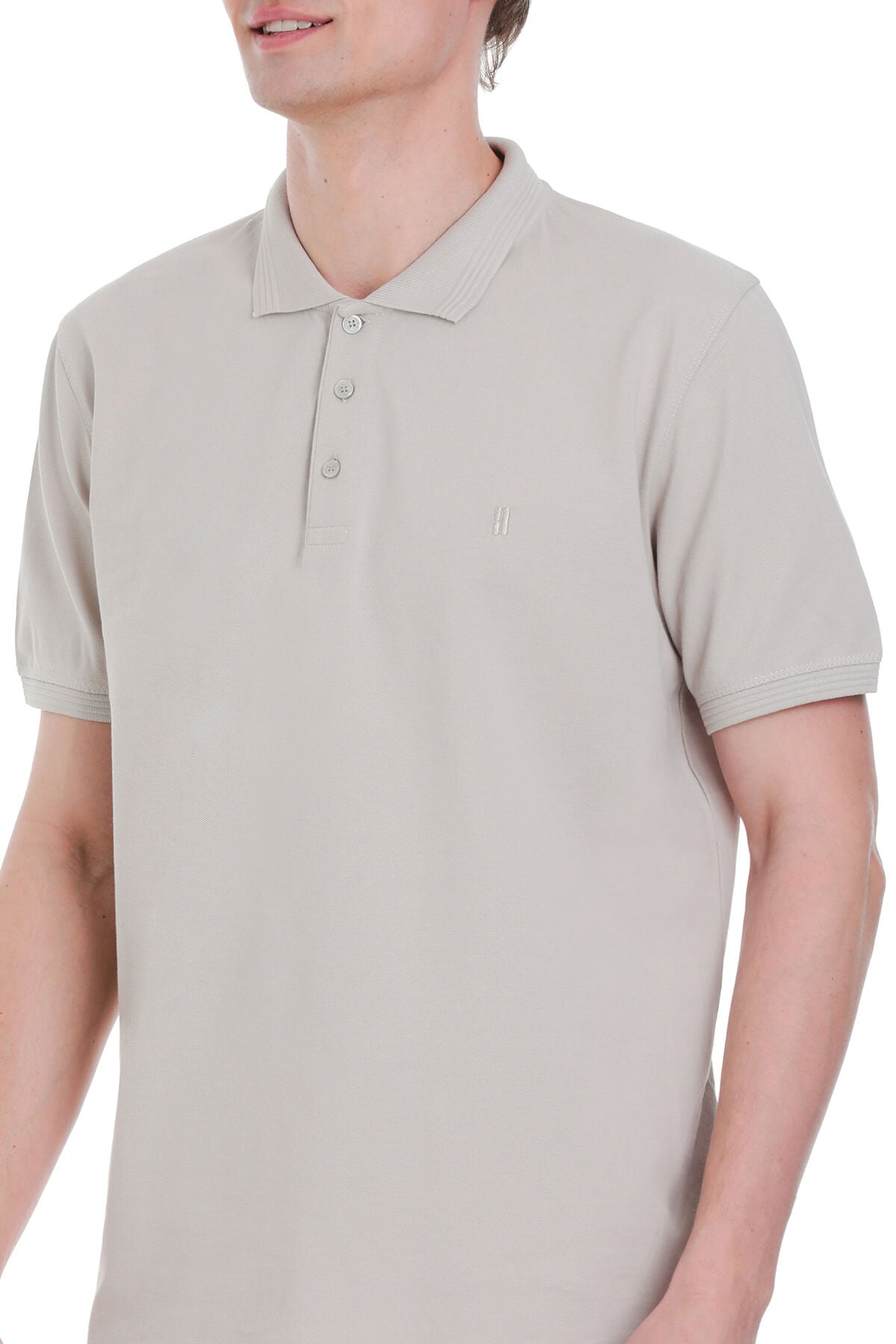 Linen Tone Regular Fit Cotton Polo T-Shirt - SAYKI