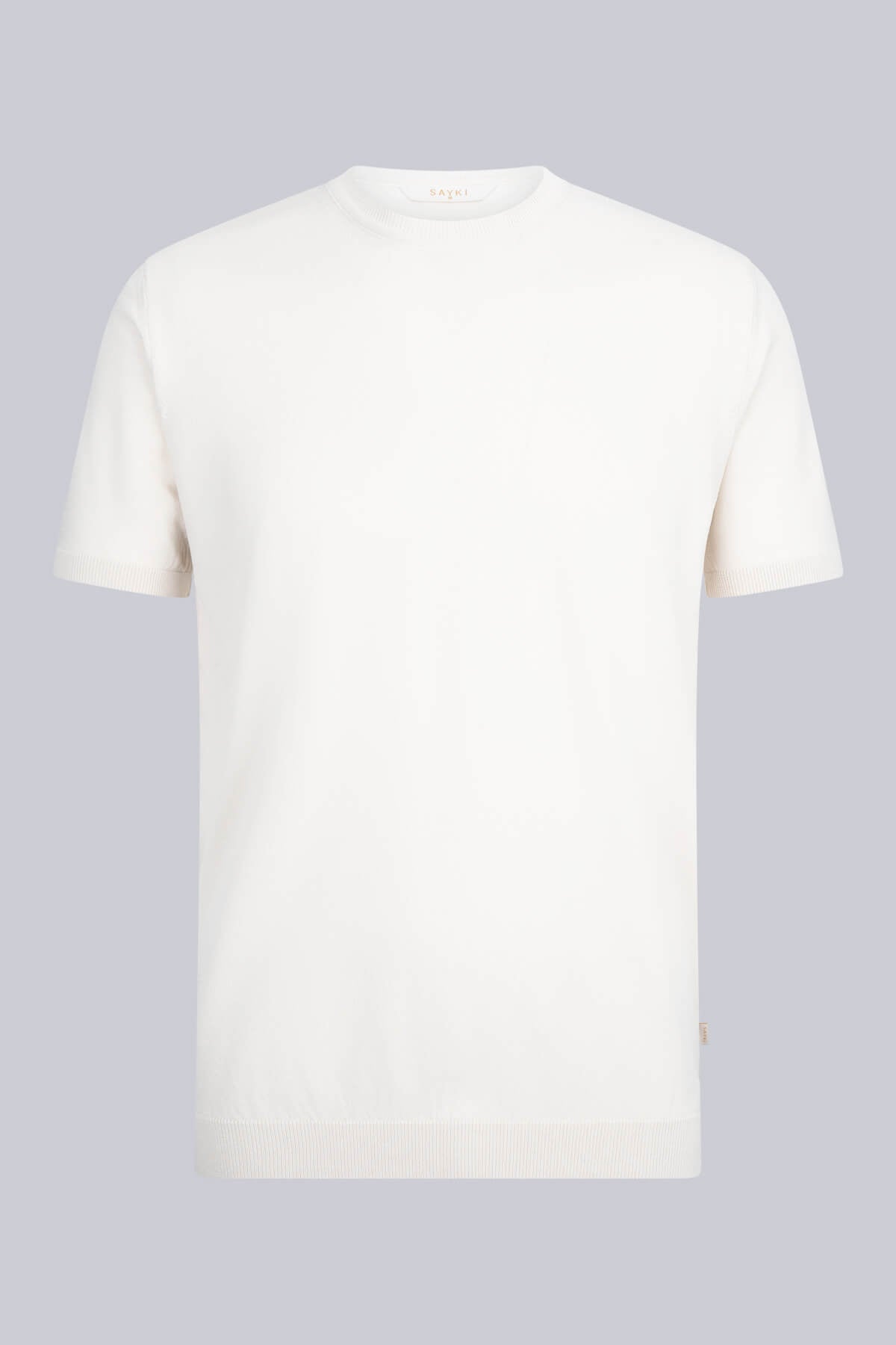 Linen Tone Slim Fit Rayon Crew Neck Knit T-Shirt - SAYKI