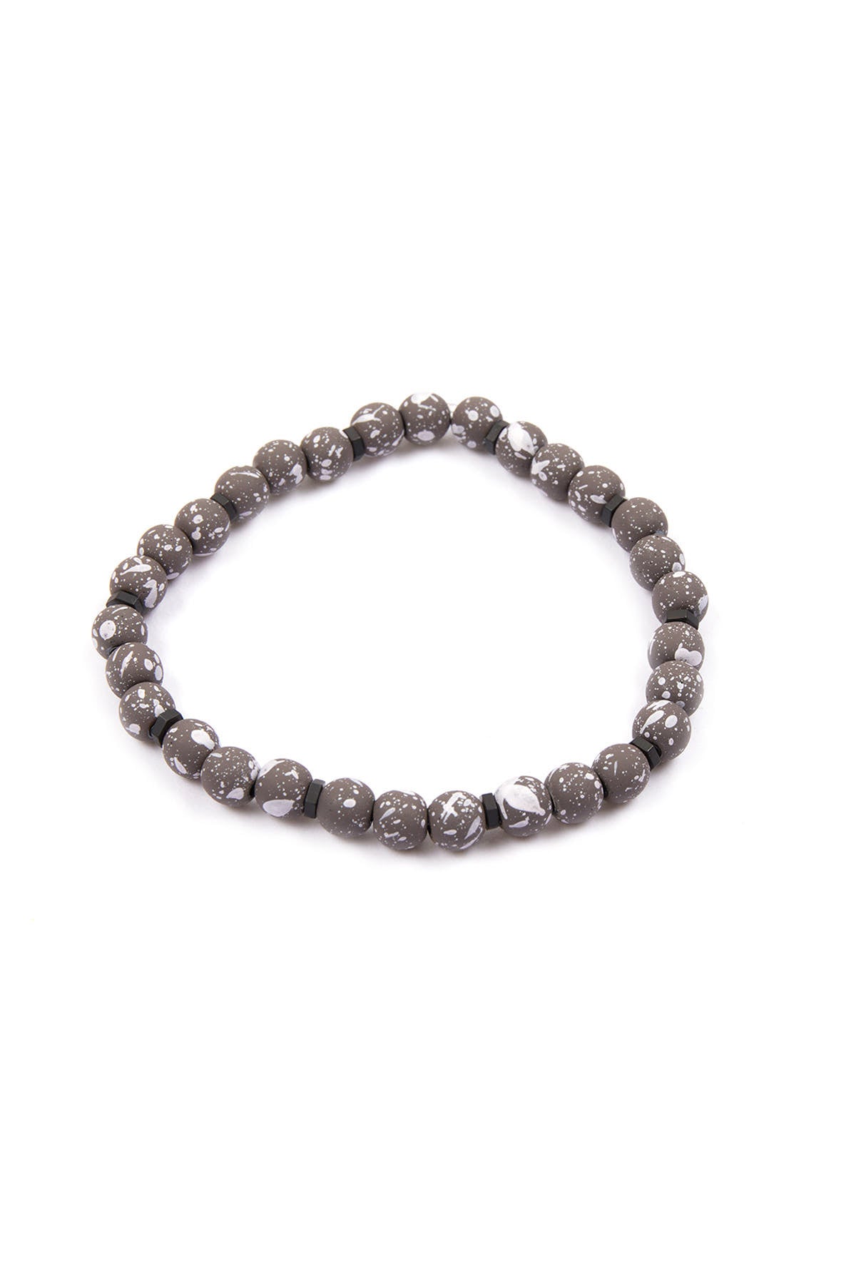 Matte Brown Splatter Beaded Natural Stone Bracelet - SAYKI