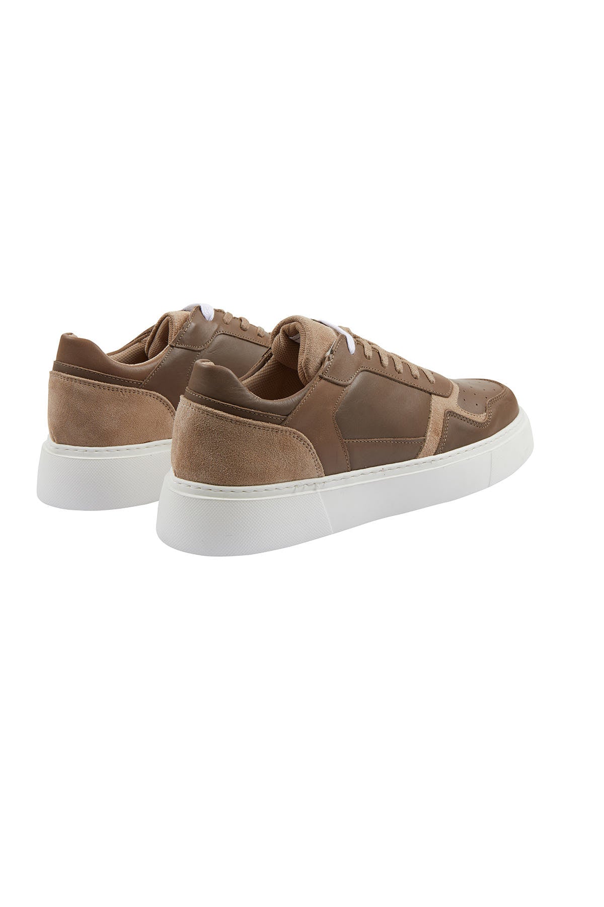 Mink Lace-Up 100% Leather Sneakers - SAYKI