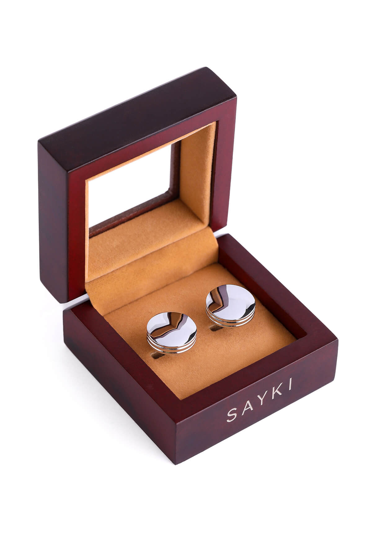 Natural Stone Solid Round Cufflinks - SAYKI - 8682819246033
