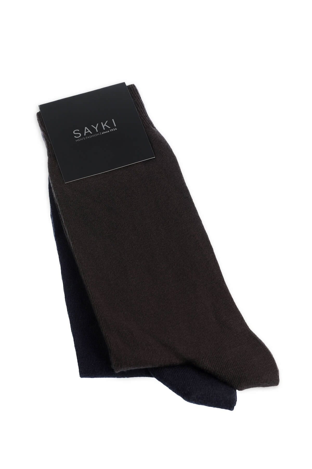 Navy - Brown Socket Bamboo Socks - SAYKI - 8682819831840