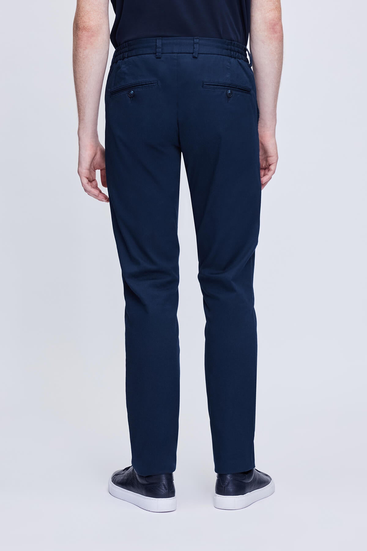 Navy Dynamic Fit Side Pocket Cotton Jogger Pants - SAYKI