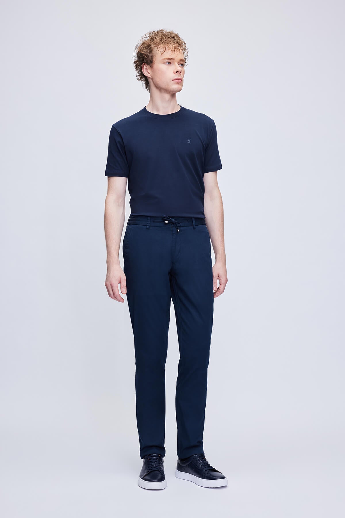 Navy Dynamic Fit Side Pocket Cotton Jogger Pants - SAYKI