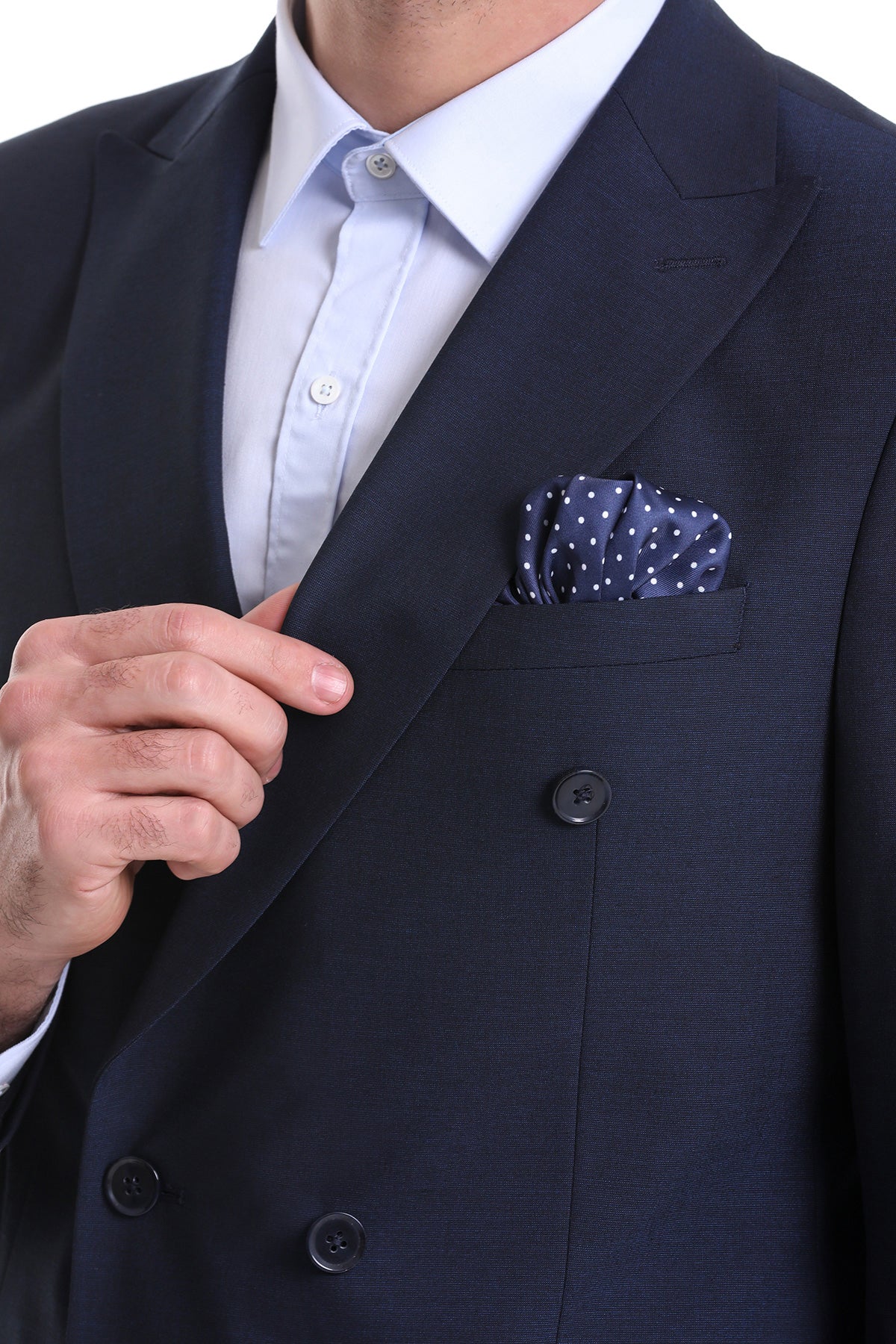 Navy Polka Dot Pocket Square - SAYKI - 8682819347082