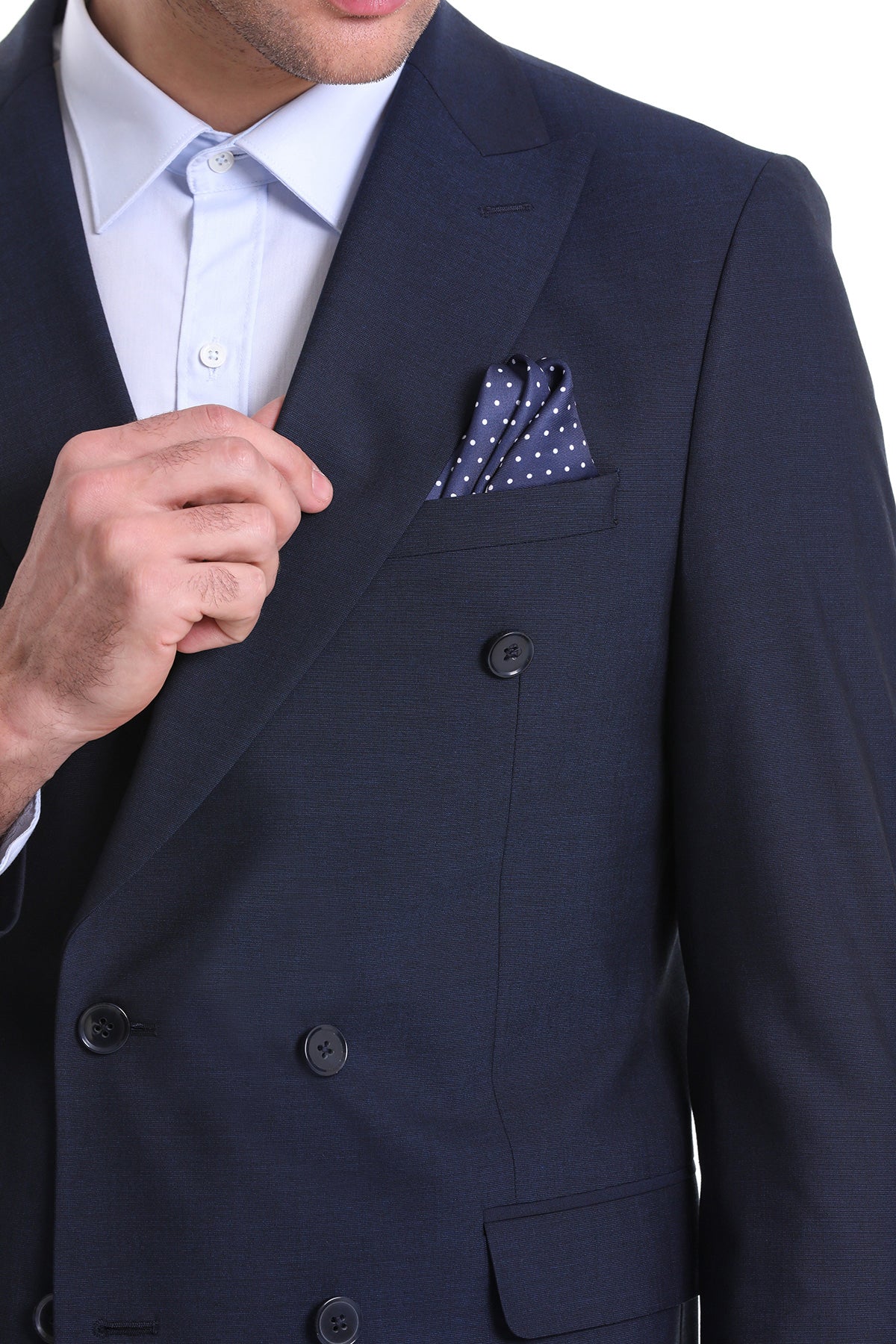 Navy Polka Dot Pocket Square - SAYKI - 8682819347082