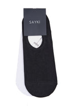 No Show Cotton Black - White Socks - SAYKI - 8682819211147