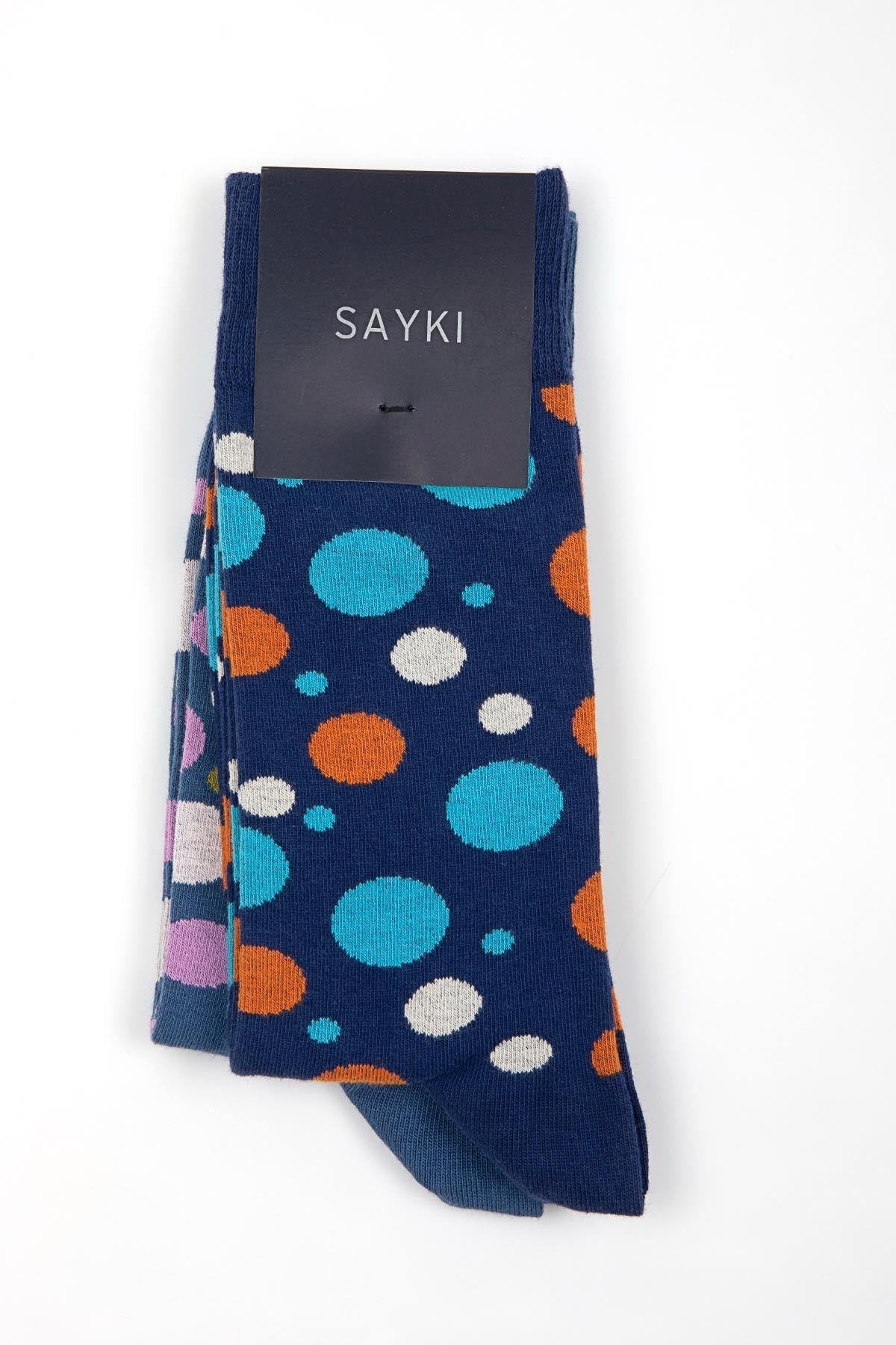 Patterned Cotton Navy - Indigo Socks - SAYKI
