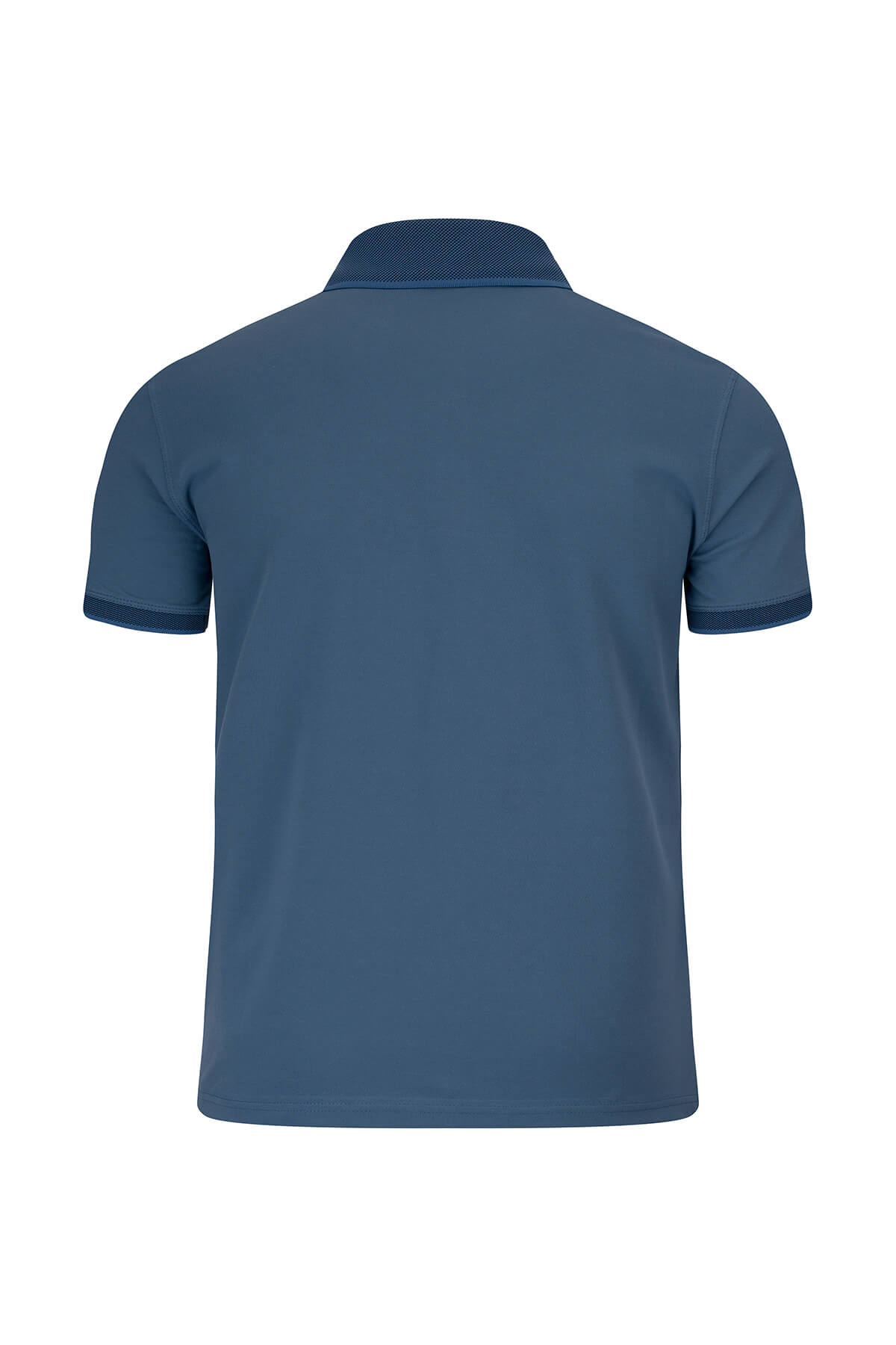 Regular fit cotton indigo polo t-shirt with short sleeves and matching ribbed collar and cuffs in navy blue