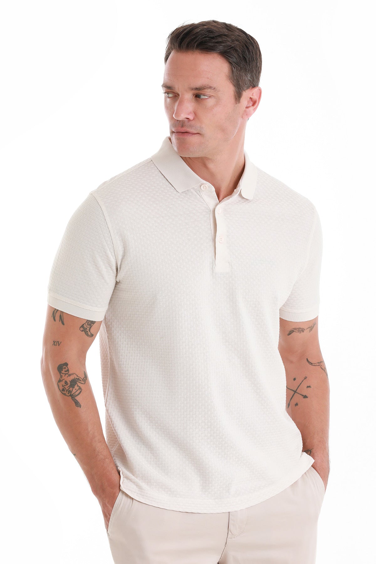 Regular Fit 100% Cotton Mercerized Stone Polo T-Shirt