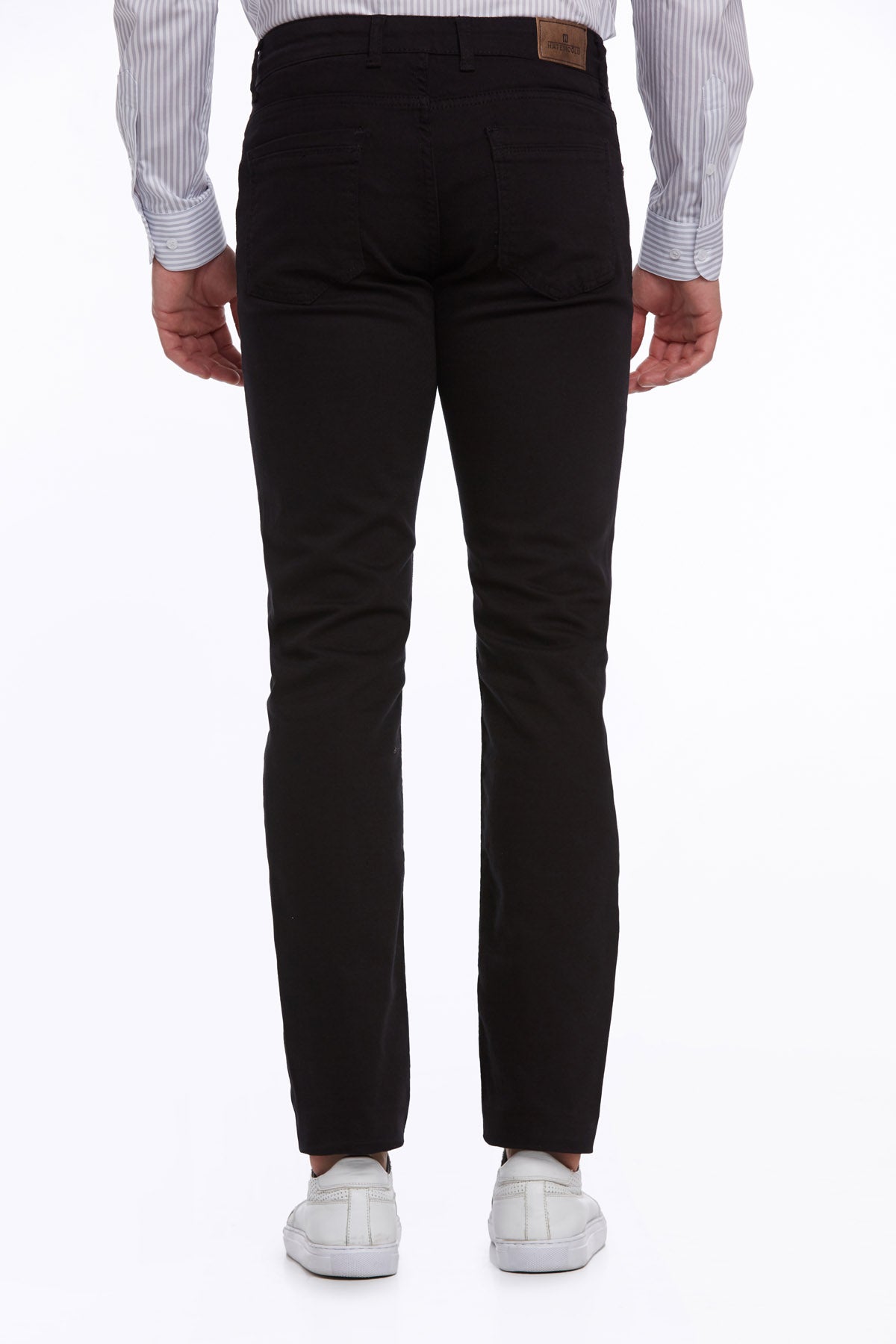 Regular Fit 5 Pocket High Waist Cotton Black Denim - SAYKI