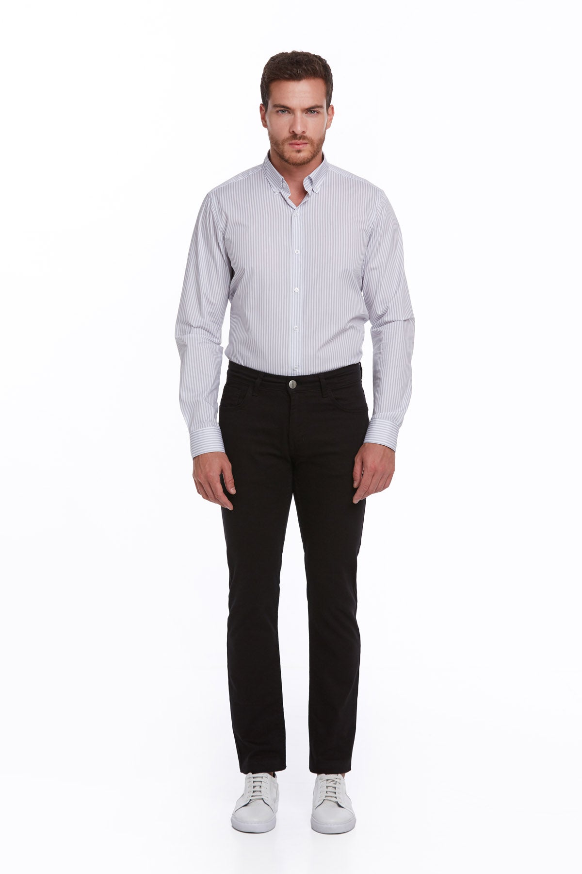 Regular Fit 5 Pocket High Waist Cotton Black Denim - SAYKI