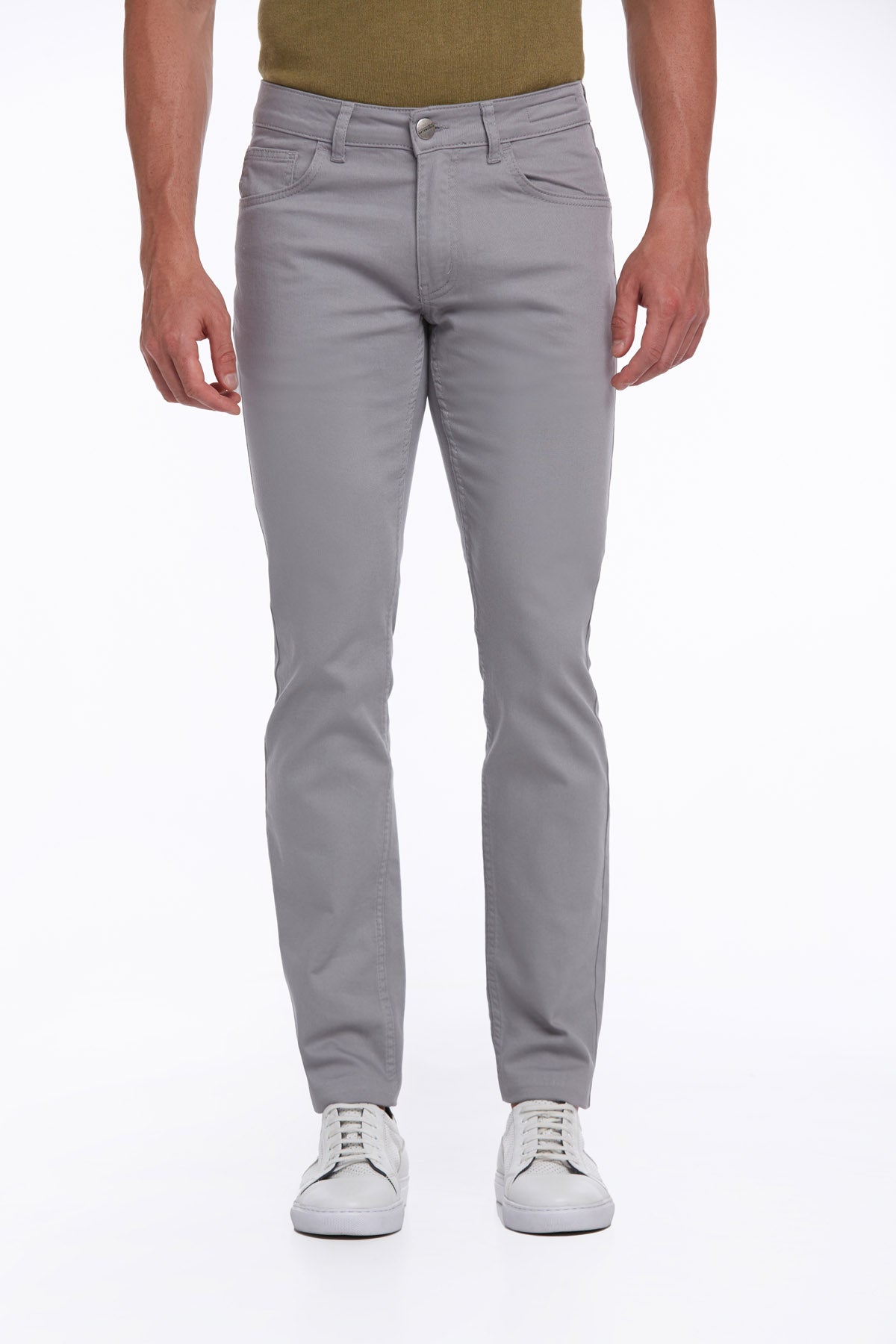 Regular Fit 5 Pocket High Waist Cotton Gray Denim - SAYKI