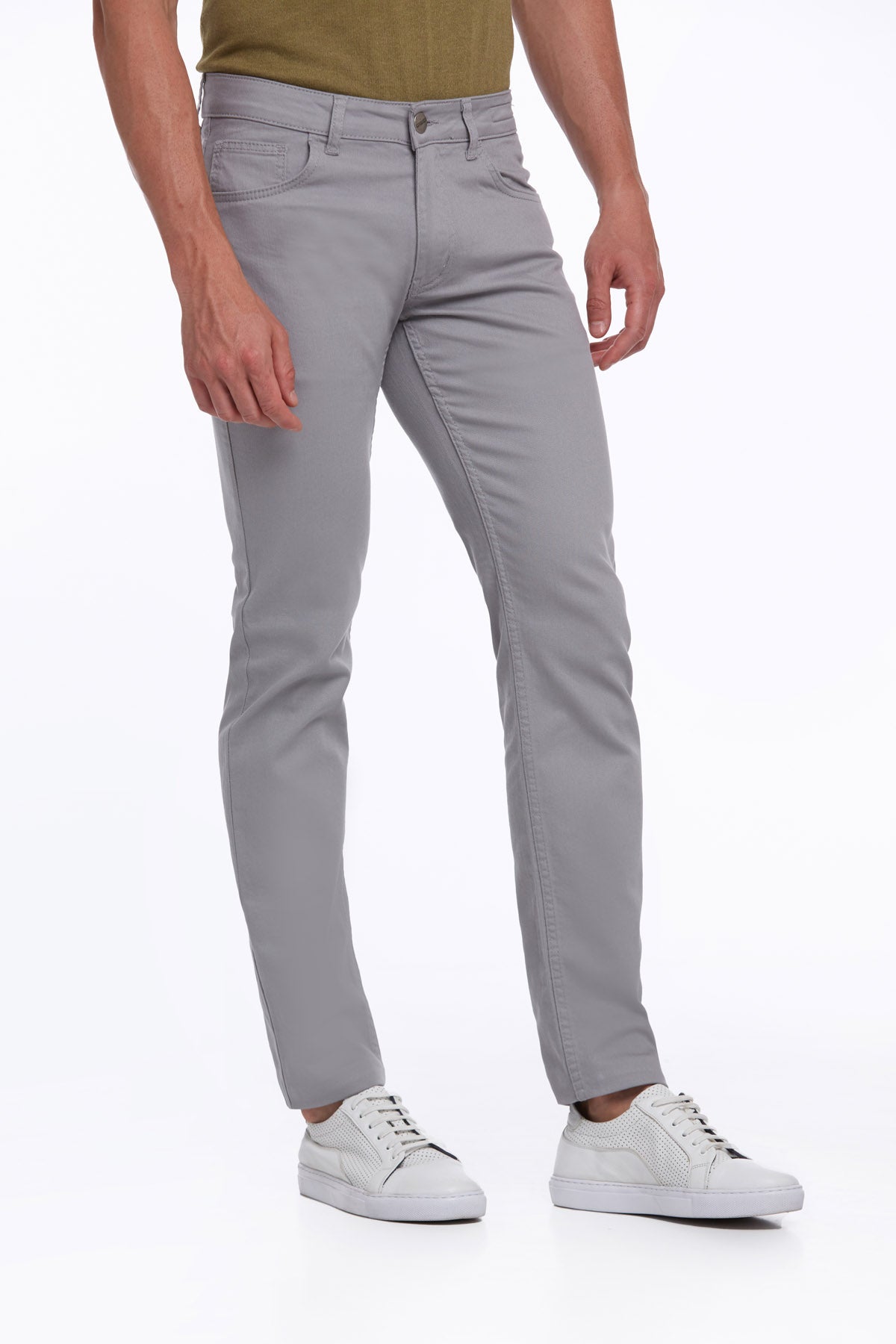 Regular Fit 5 Pocket High Waist Cotton Gray Denim - SAYKI