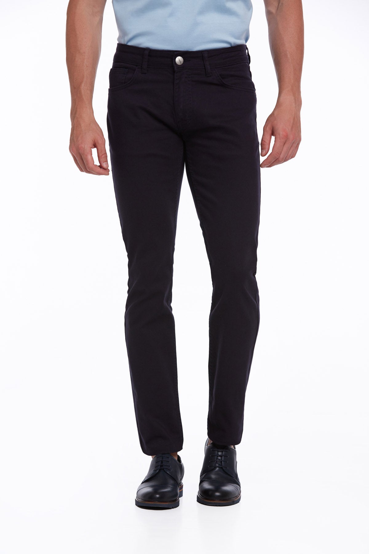 Regular Fit 5 Pocket High Waist Cotton Navy Denim - SAYKI