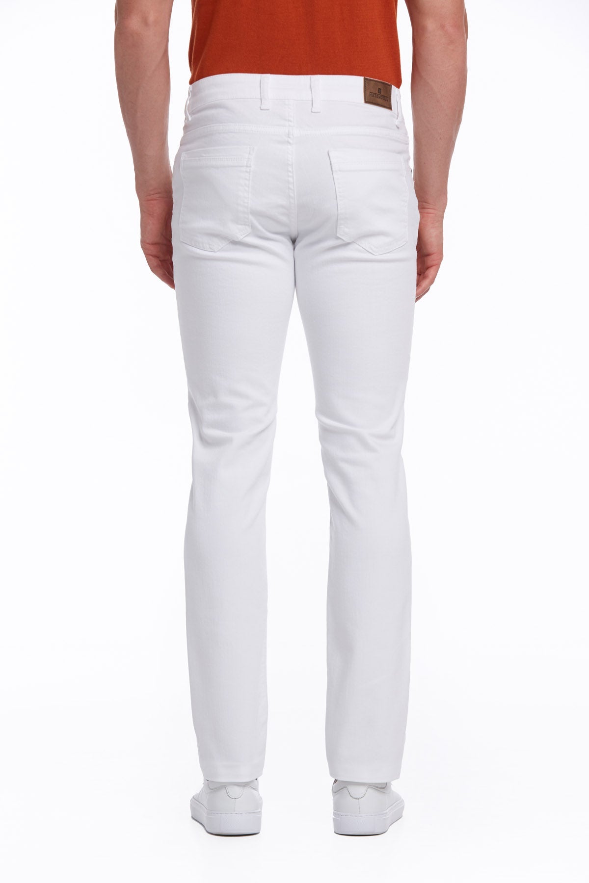 Regular Fit 5 Pocket High Waist Cotton White Denim - SAYKI