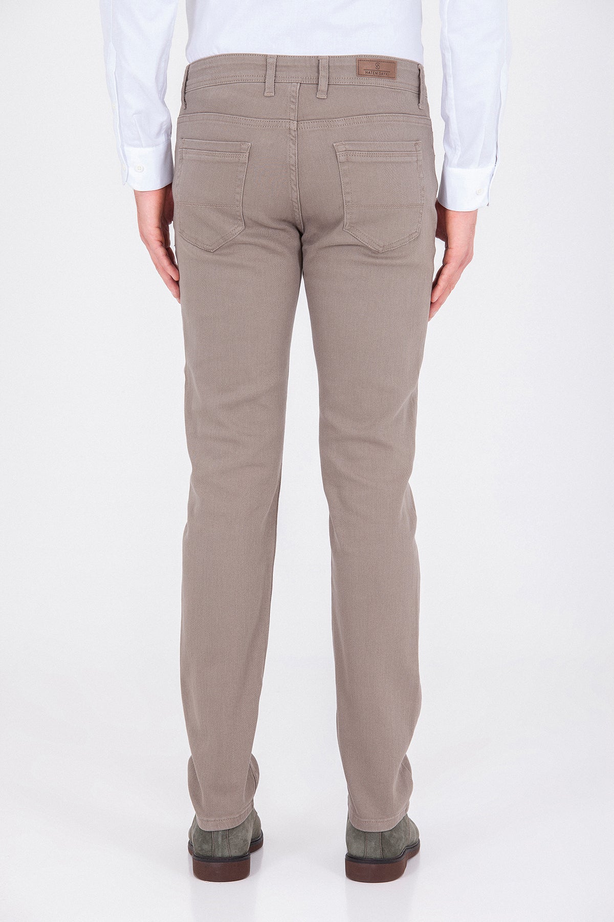 Regular Fit 5 Pocket Low Waist Cotton Beige Denim - SAYKI