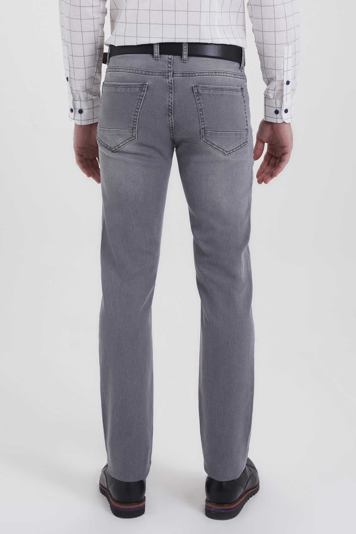 Regular Fit 5 Pocket Low Waist Cotton Gray Denim - SAYKI