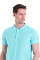 Regular Fit Basic 100% Cotton Mint Polo T-Shirt - SAYKI