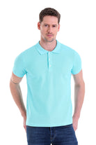 Regular Fit Basic 100% Cotton Mint Polo T-Shirt - SAYKI