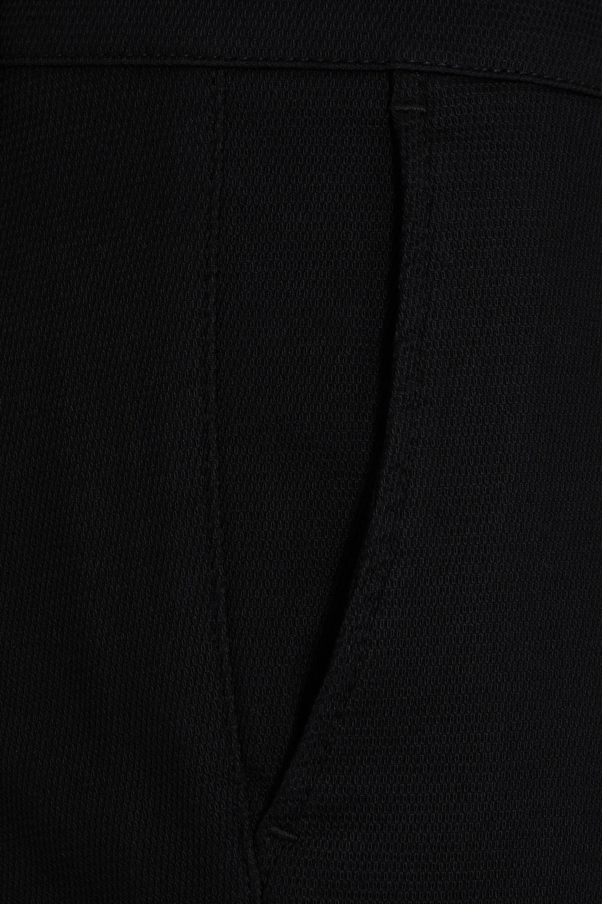 Regular Fit Black High Waist Cotton Casual Pants - SAYKI