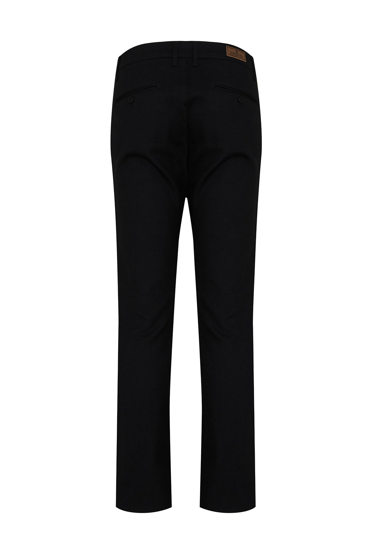 Regular Fit Black High Waist Cotton Casual Pants - SAYKI